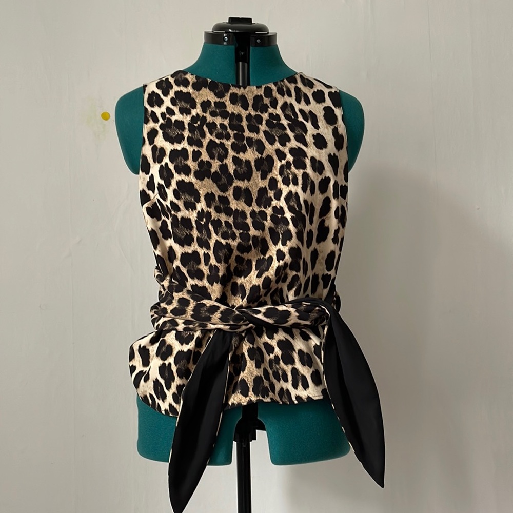 Zara leopard tie front